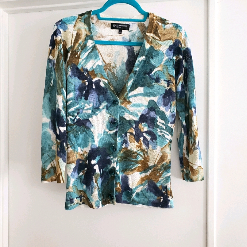 Jones New York collection 3/4 sleeve cardigan